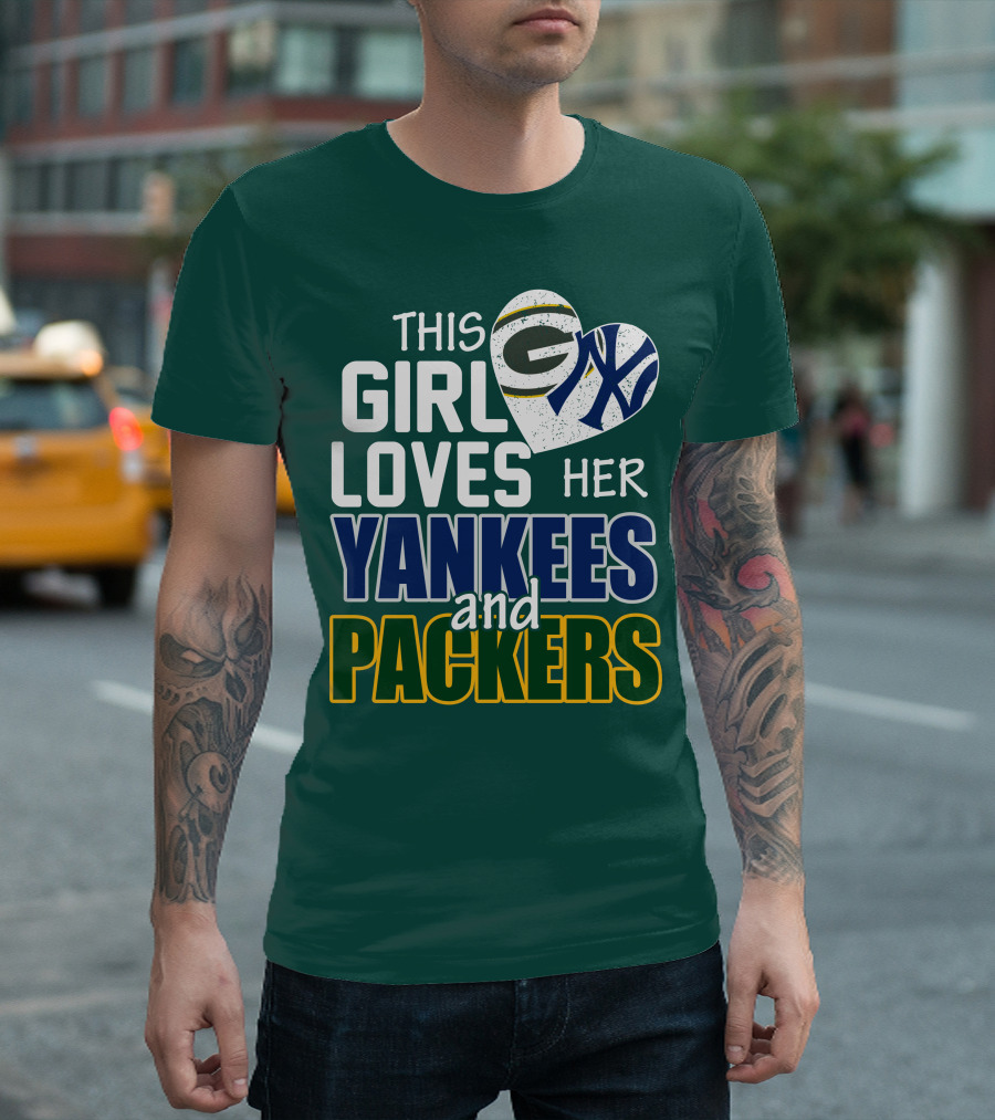 This Girl Loves Her Yankees And Packers T-Shirt