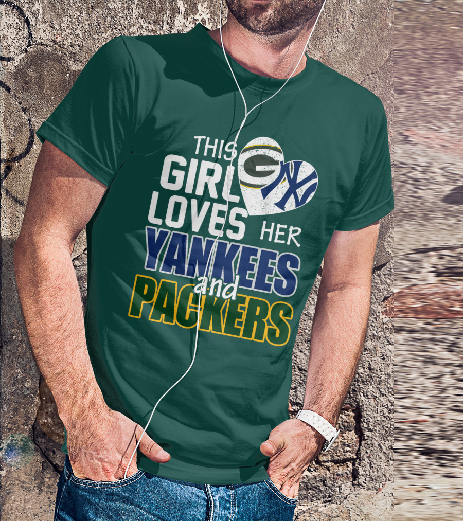 This Girl Loves Her Yankees And Packers T-Shirt