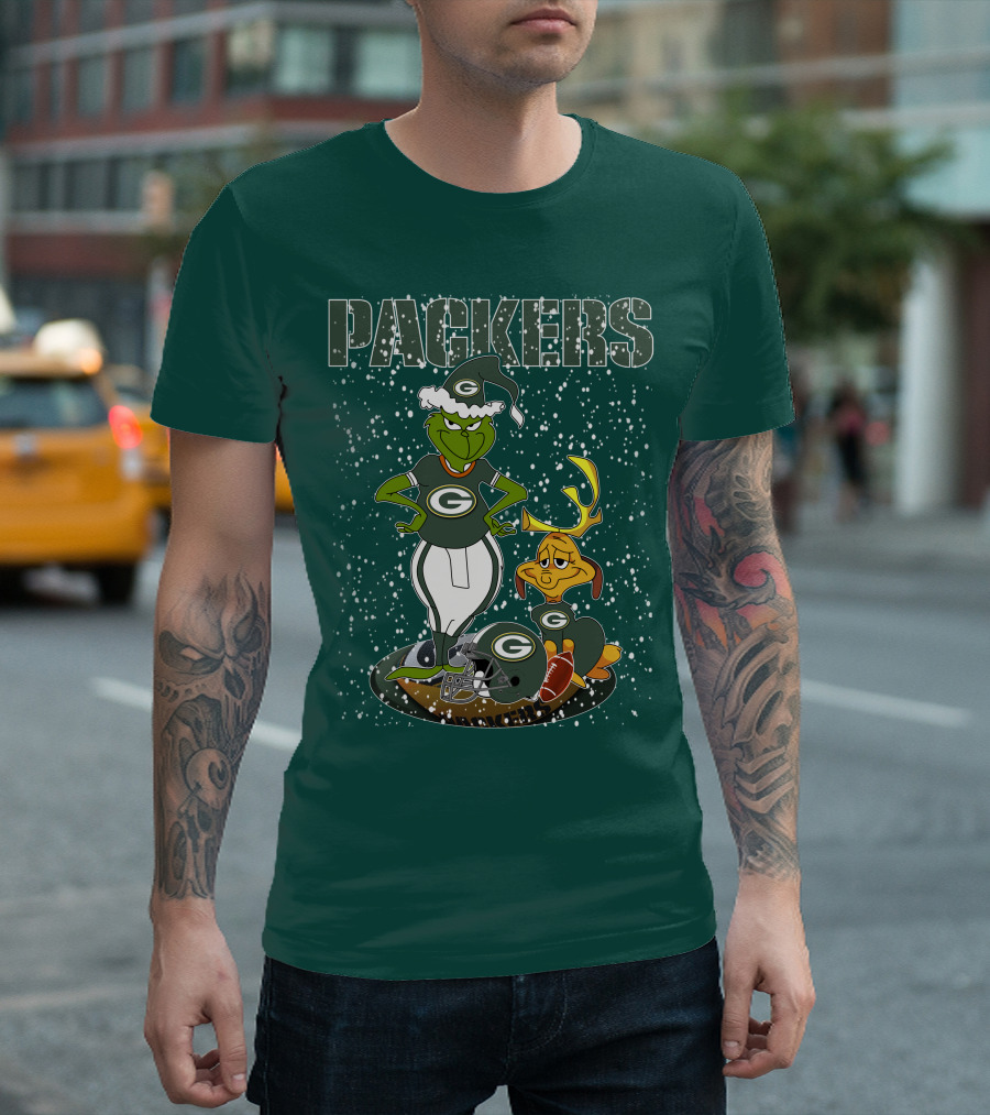 Grinch Packers Christmas Football T-Shirt