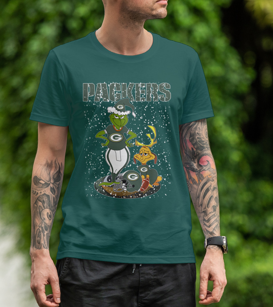 Grinch Packers Christmas Football T-Shirt