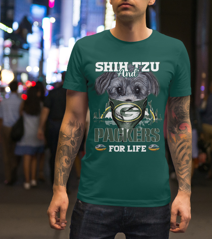 Shih Tzu And Packers For Life T-Shirt
