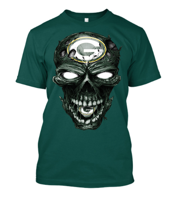 Skull Green Bay Packers G Logo Zombie Fusion T-Shirt