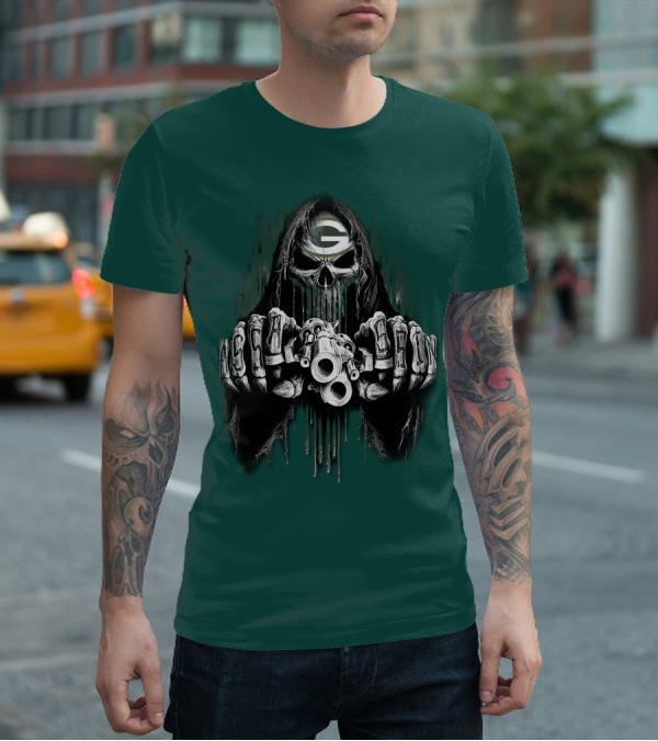 Green Bay Packers G Skull Grim Reaper 84 T-Shirt