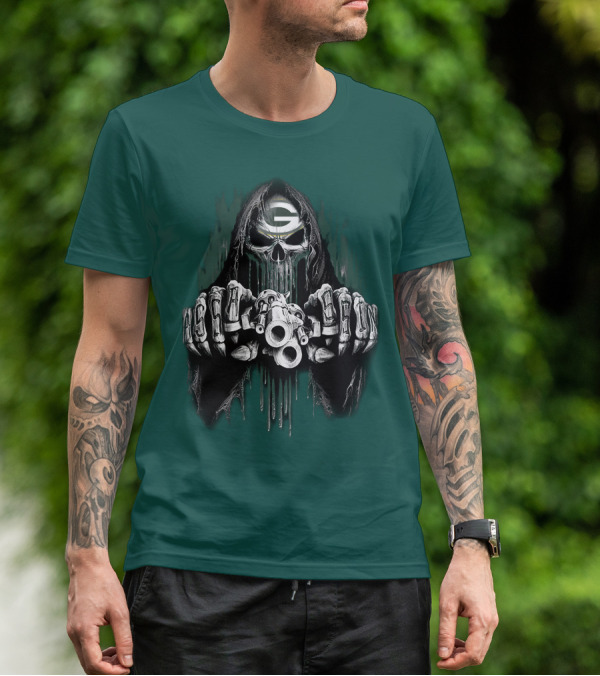 Green Bay Packers G Skull Grim Reaper 84 T-Shirt