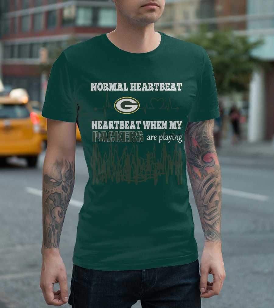 Normal Heartbeat Heartbeat When My Packers Are Playing T-Shirt