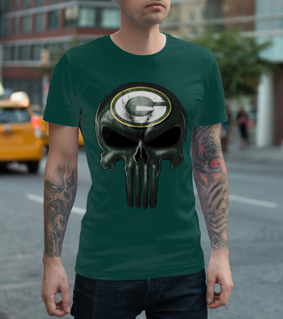 Green Bay Packers Skull T-Shirt