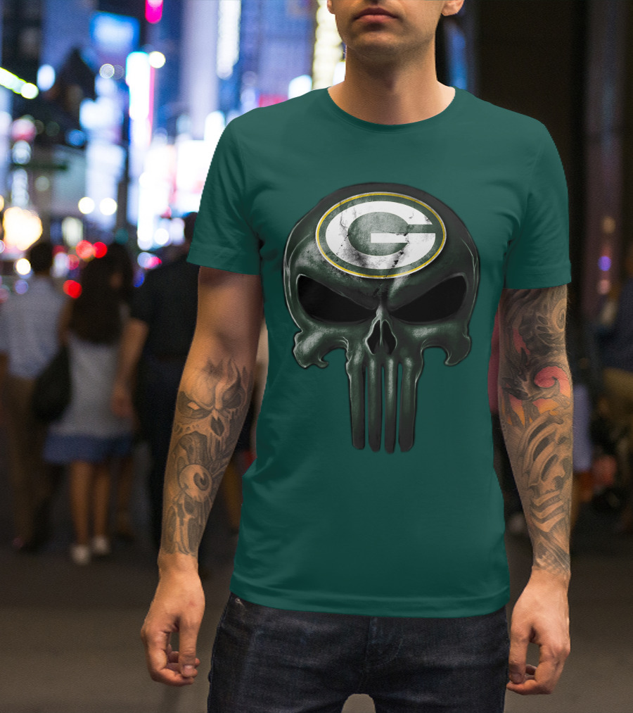 Green Bay Packers Skull T-Shirt