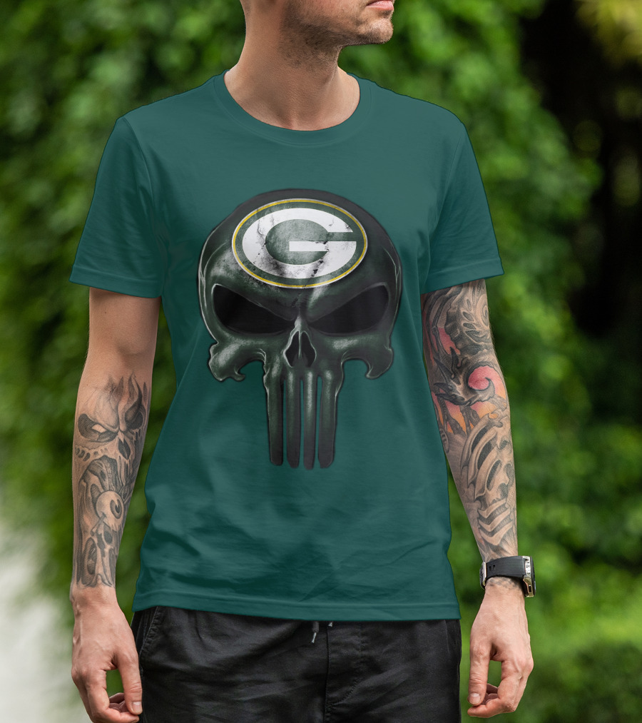Green Bay Packers Skull T-Shirt