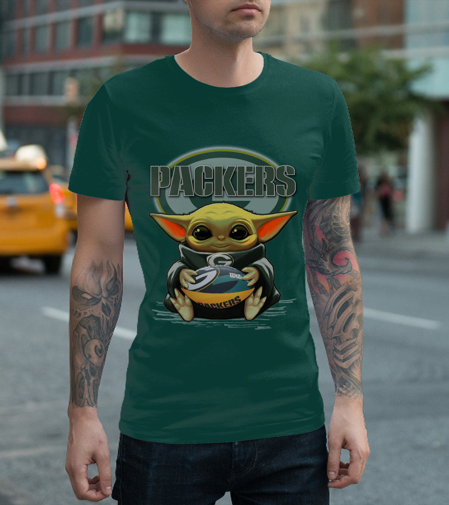 Packers Yoda Holding Green Bay Football T-Shirt