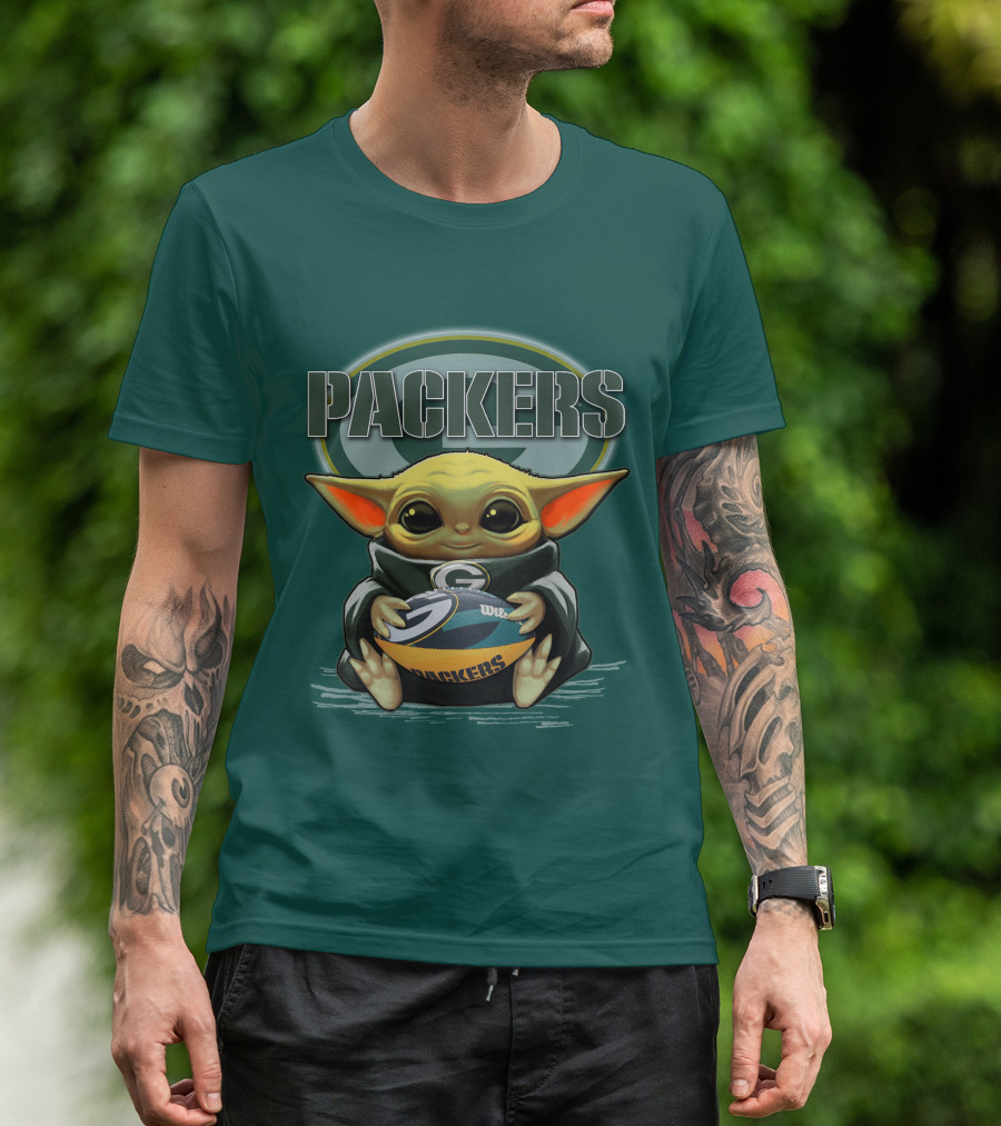 Packers Yoda Holding Green Bay Football T-Shirt