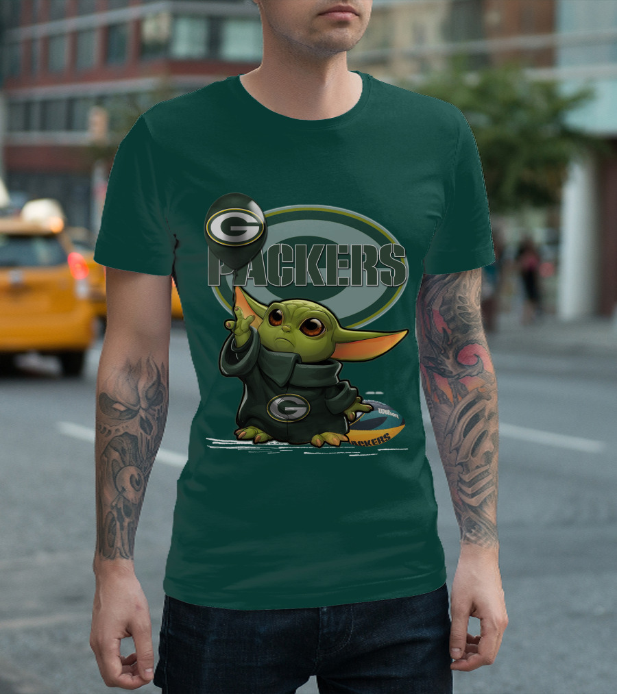 Yoda V1 Green Bay Packers Football Wilson T-Shirt