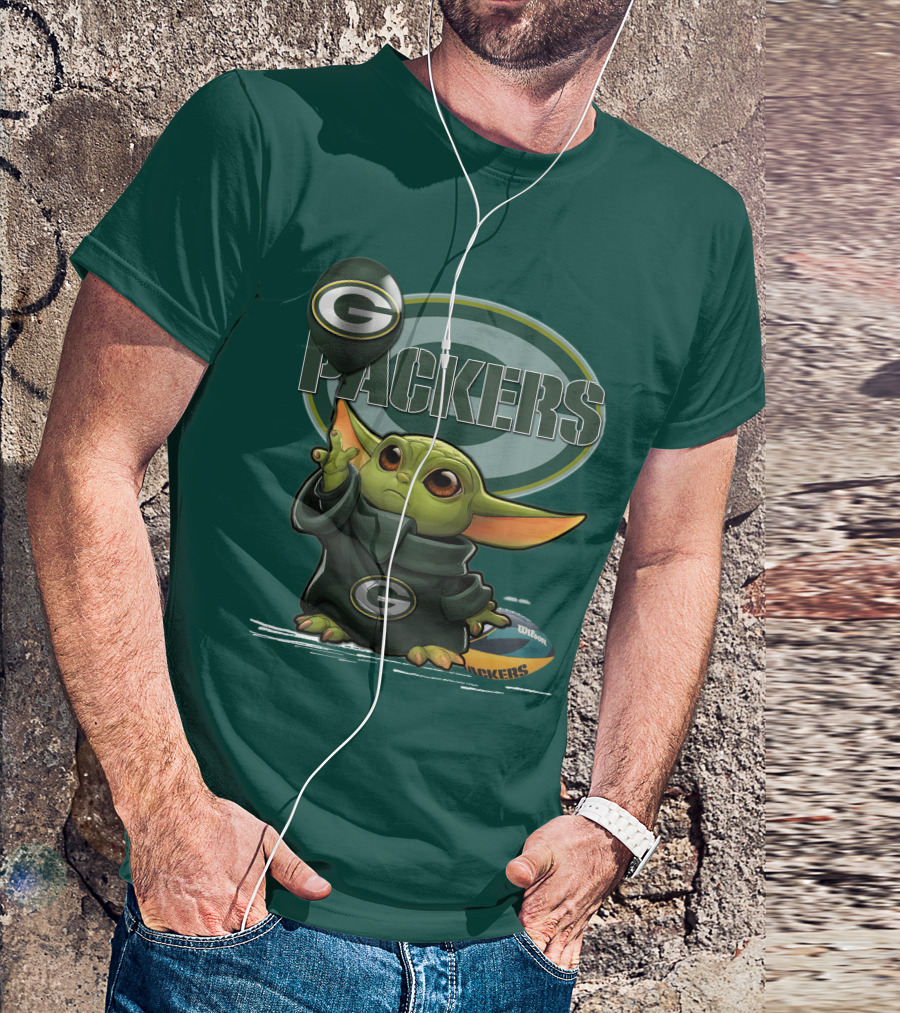 Yoda V1 Green Bay Packers Football Wilson T-Shirt