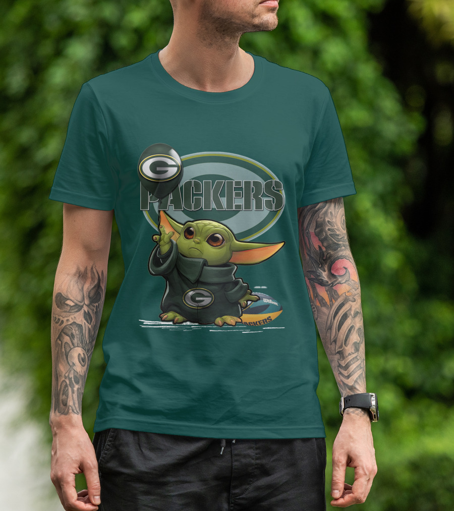 Yoda V1 Green Bay Packers Football Wilson T-Shirt