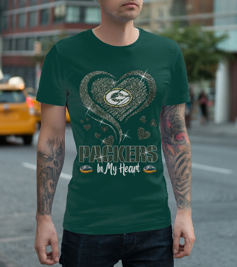 Packers In My Heart Green Bay Packers T-Shirt