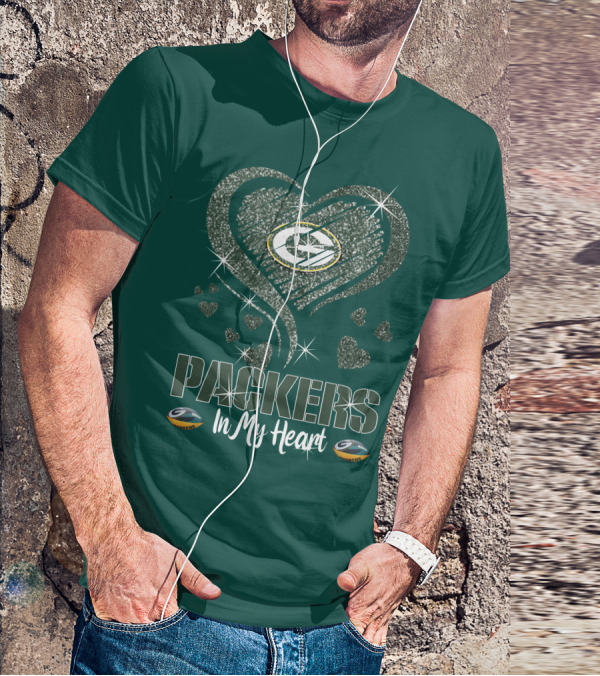 Packers In My Heart Green Bay Packers T-Shirt