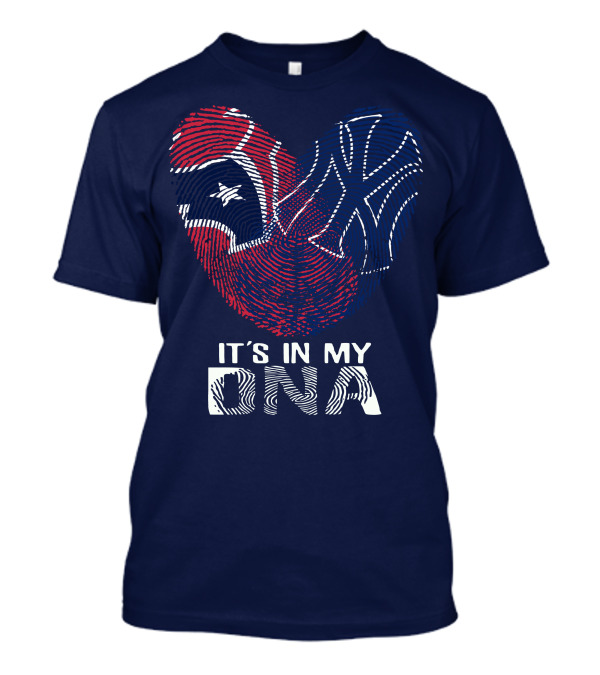 Houston Texans It's In My Dna Fingerprint Heart Yankees T-Shirt