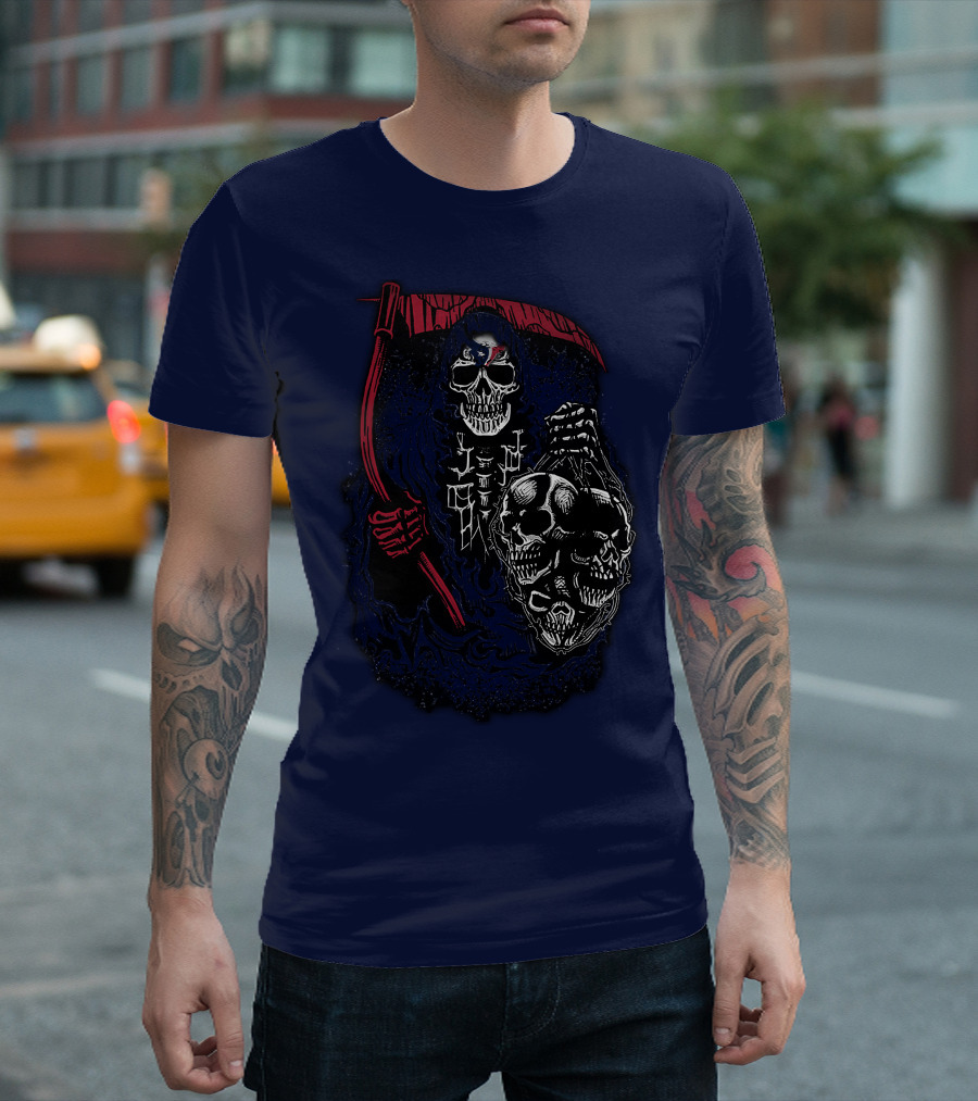 Houston Texans 07 Grim Reaper Skull Artwork T-Shirt