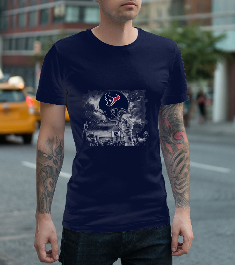 Houston Texans Helmet Victory Celebration Scene T-Shirt