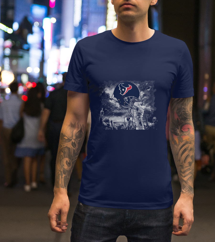 Houston Texans Helmet Victory Celebration Scene T-Shirt