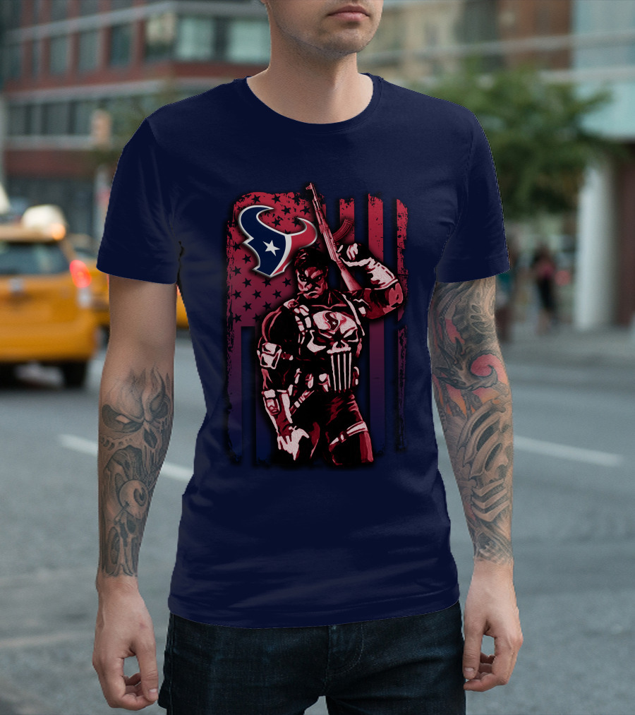 Houston Texans Marvel Punisher Star-Spangled Hero T-Shirt