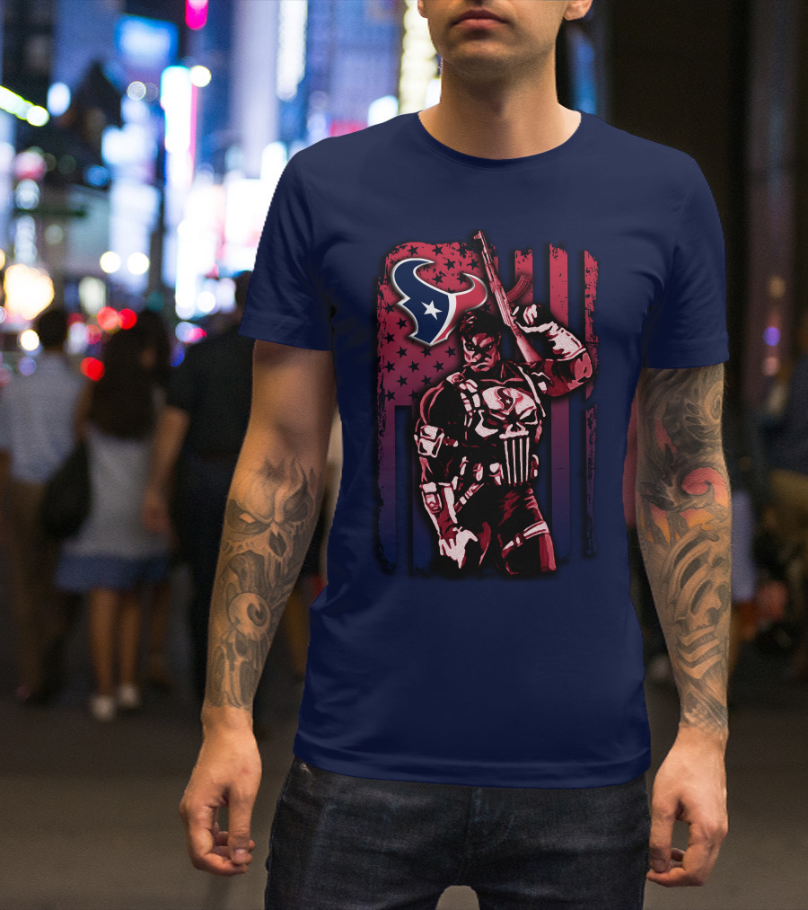 Houston Texans Marvel Punisher Star-Spangled Hero T-Shirt