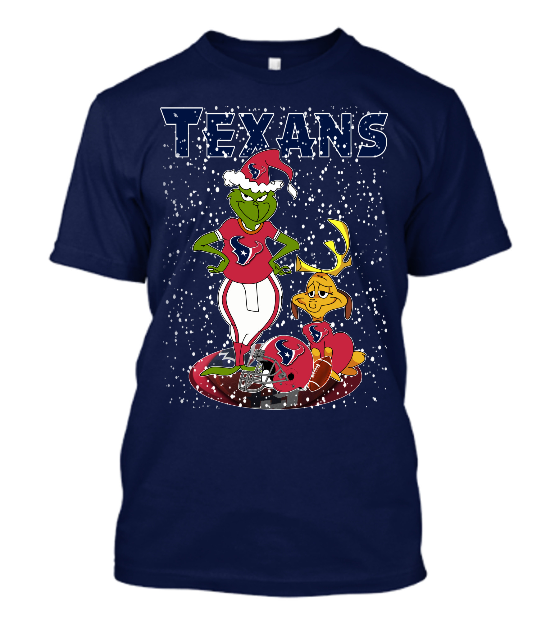 Grinch Christmas Houston Texans Holiday Football Collaboration T-Shirt