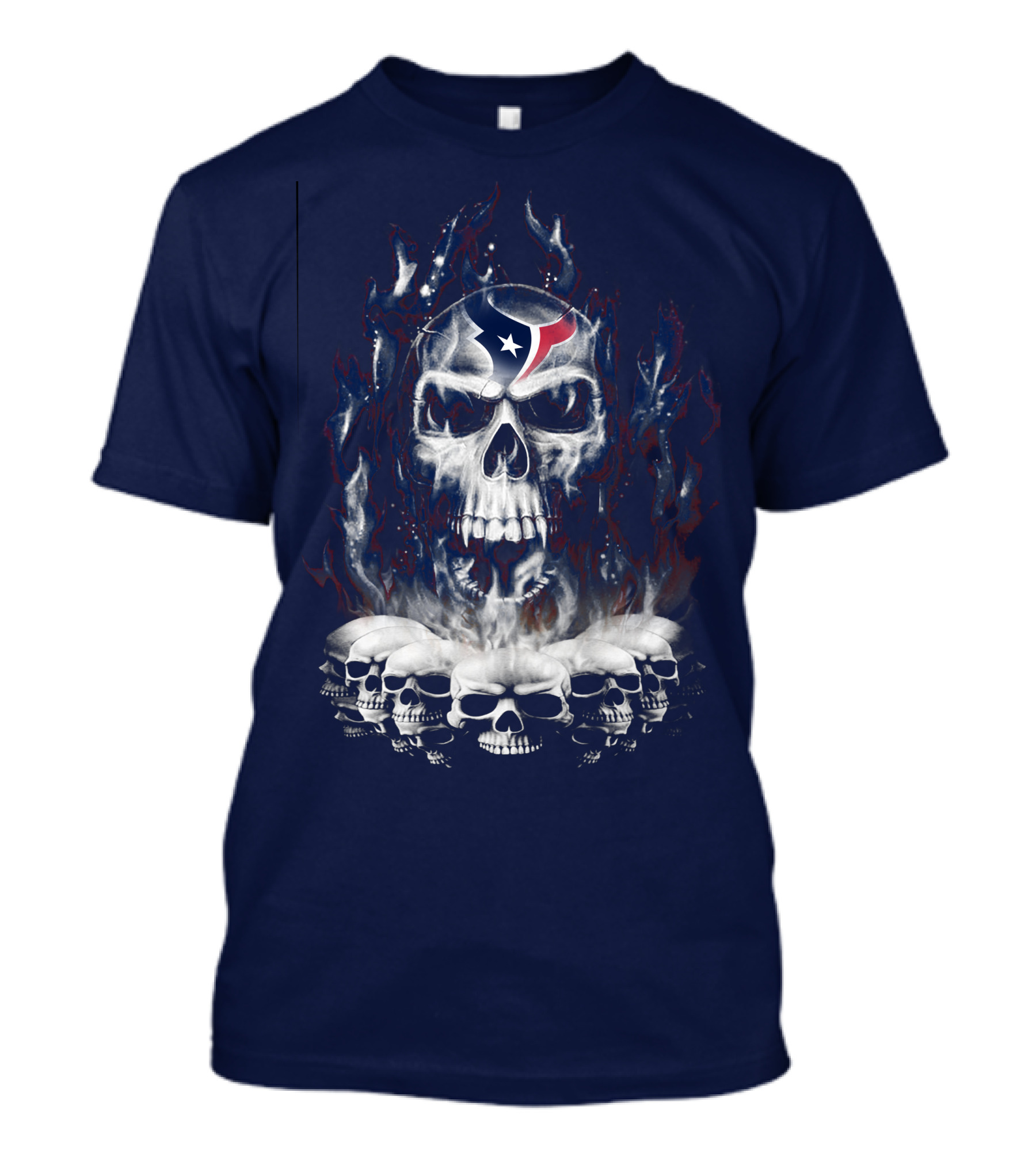 Houston Texans 28 Skull Flame T-Shirt