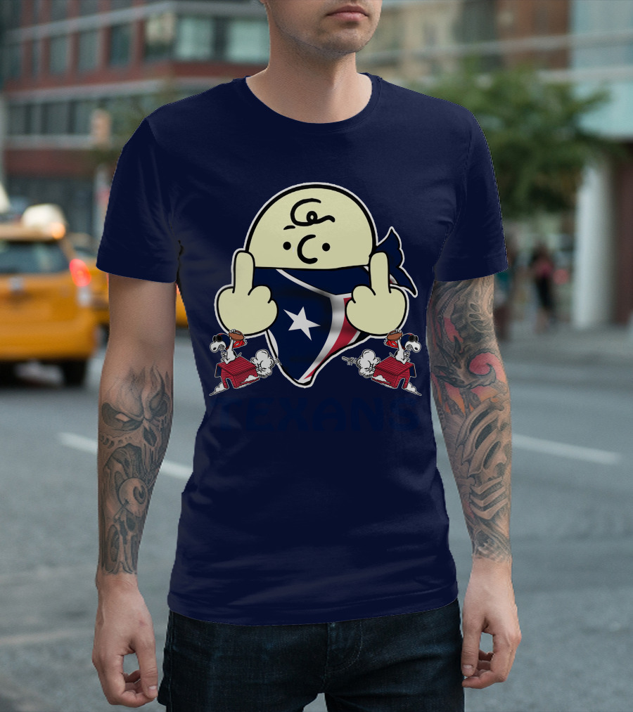 Houston Texans Snoopy Middle Finger T-Shirt
