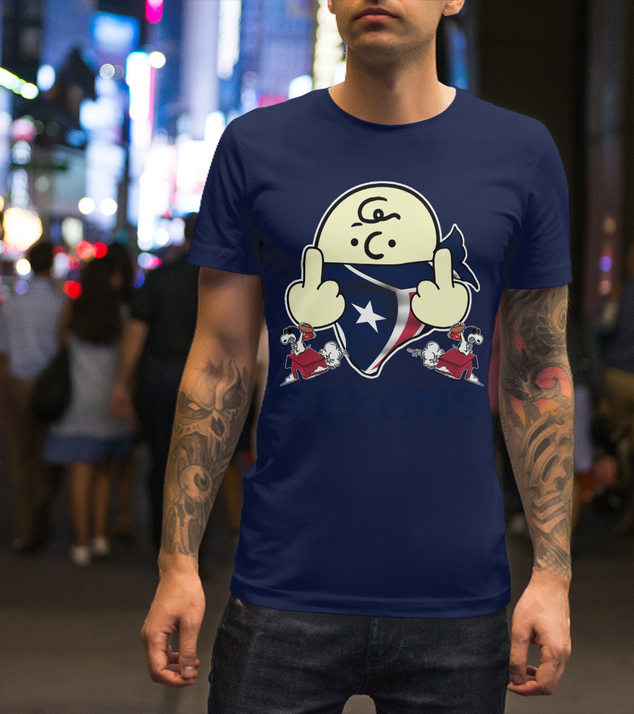 Houston Texans Snoopy Middle Finger T-Shirt