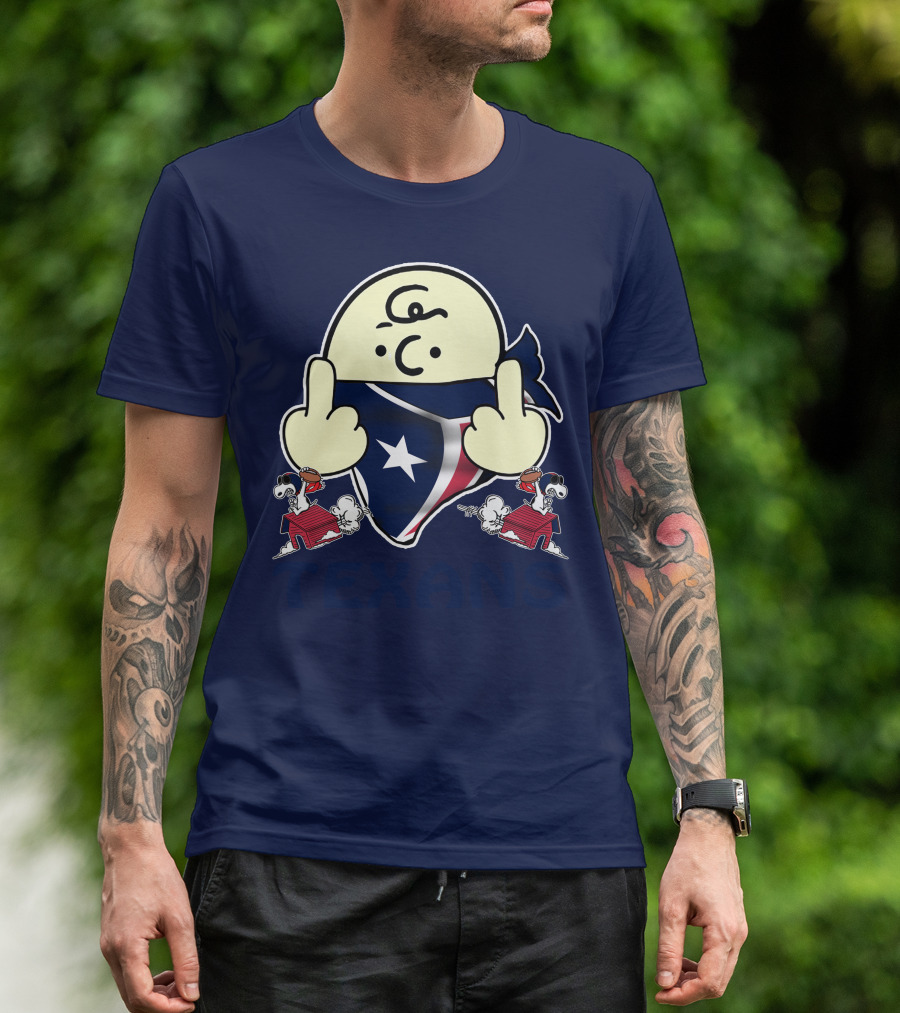 Houston Texans Snoopy Middle Finger T-Shirt