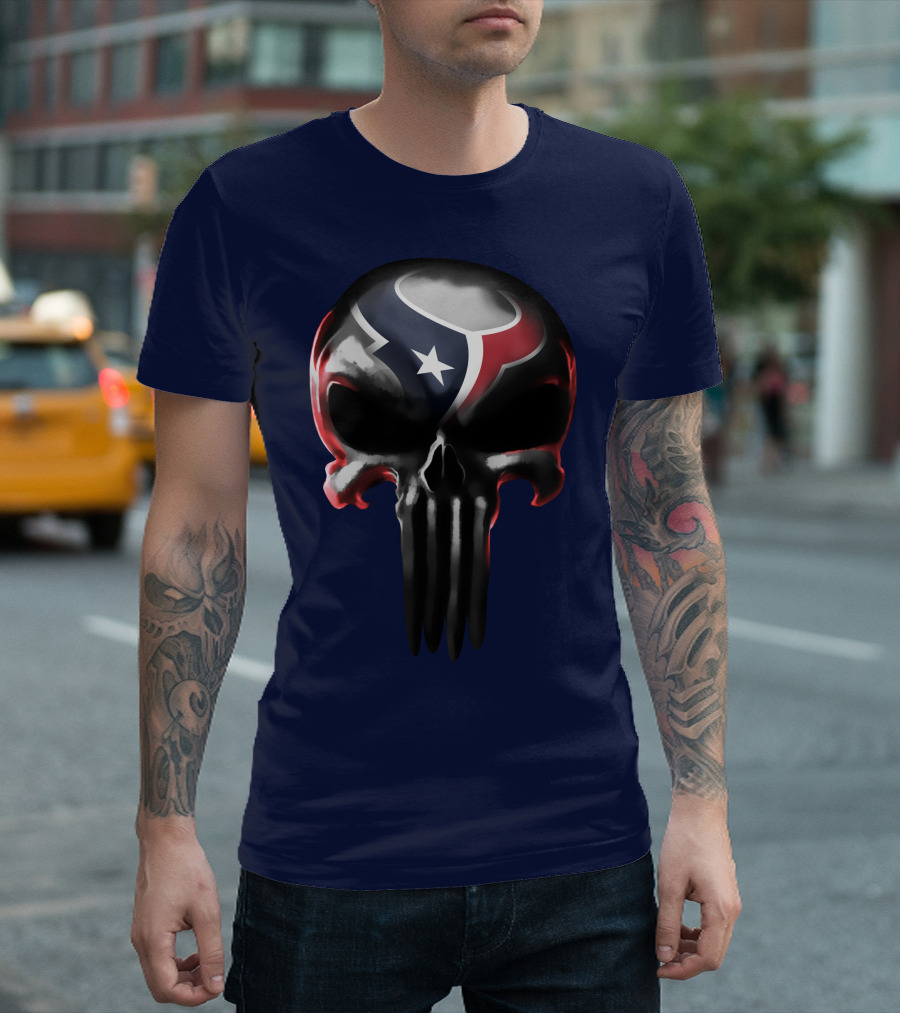 Houston Texans Punisher Skull T-Shirt