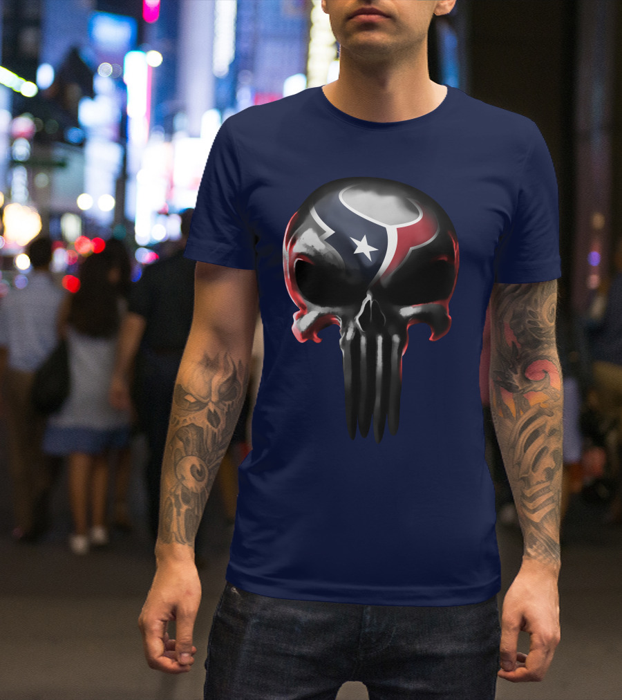 Houston Texans Punisher Skull T-Shirt
