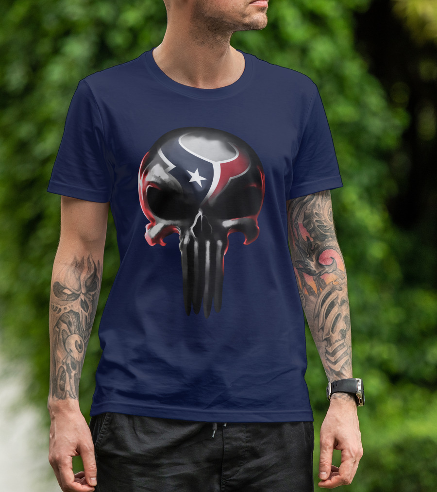 Houston Texans Punisher Skull T-Shirt