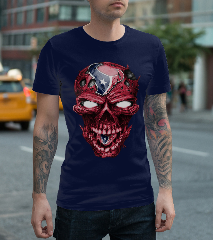 Skull Houston Texans Logo Horror T-Shirt