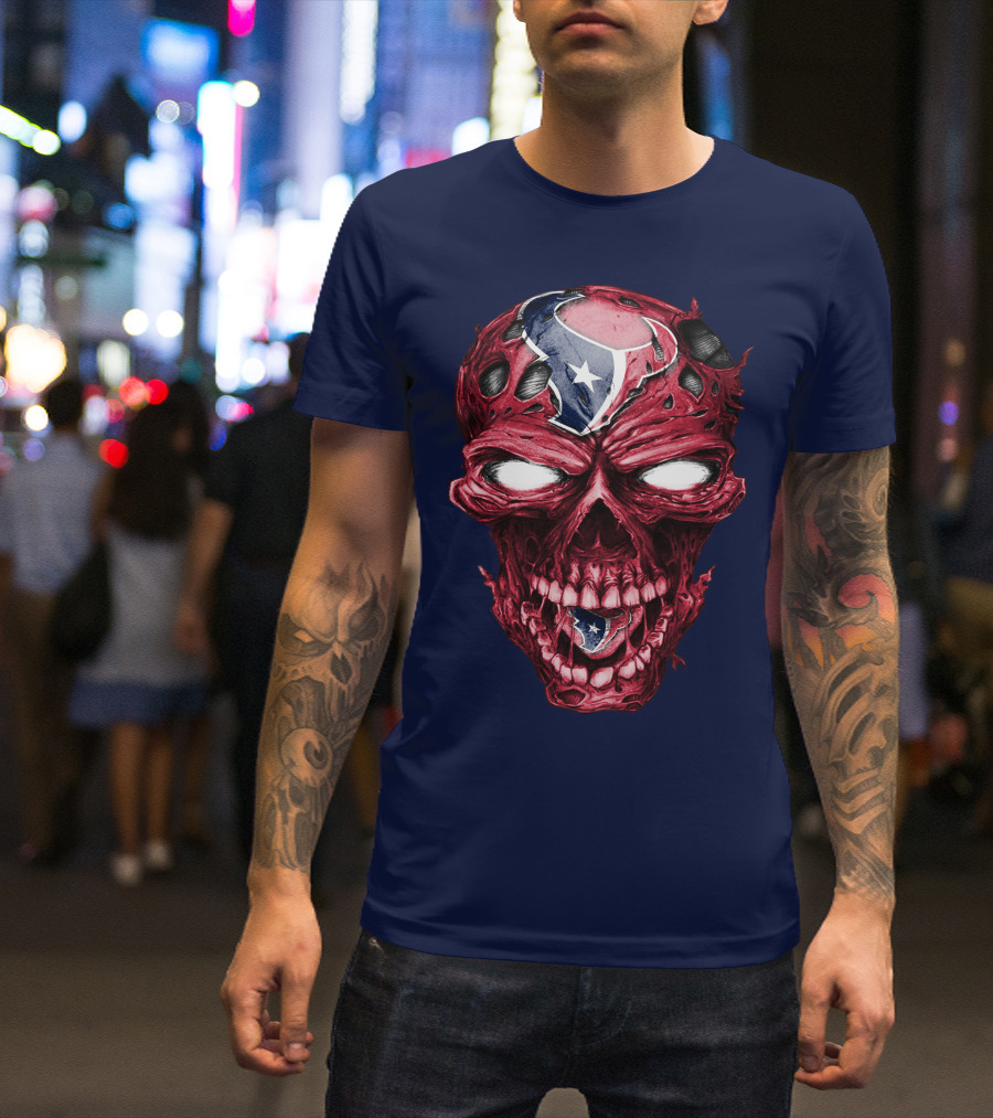Skull Houston Texans Logo Horror T-Shirt