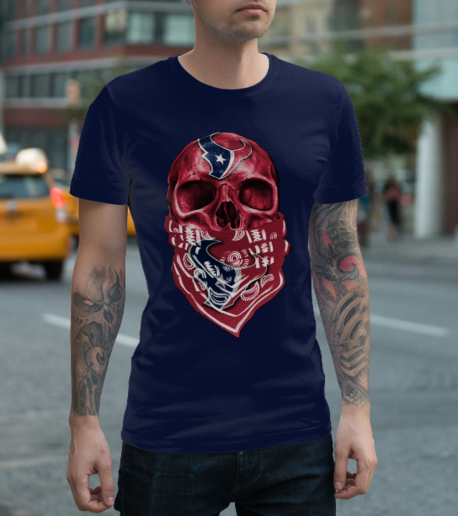 Houston Texans Skull Bandana T-Shirt
