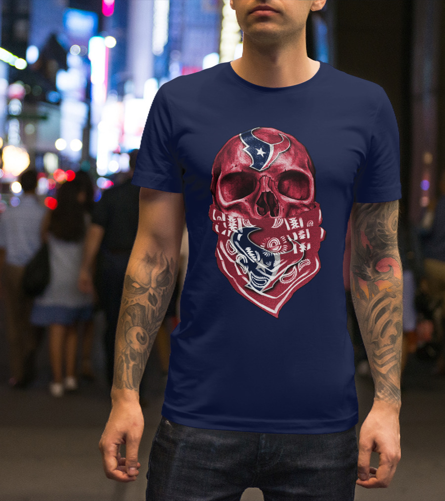 Houston Texans Skull Bandana T-Shirt