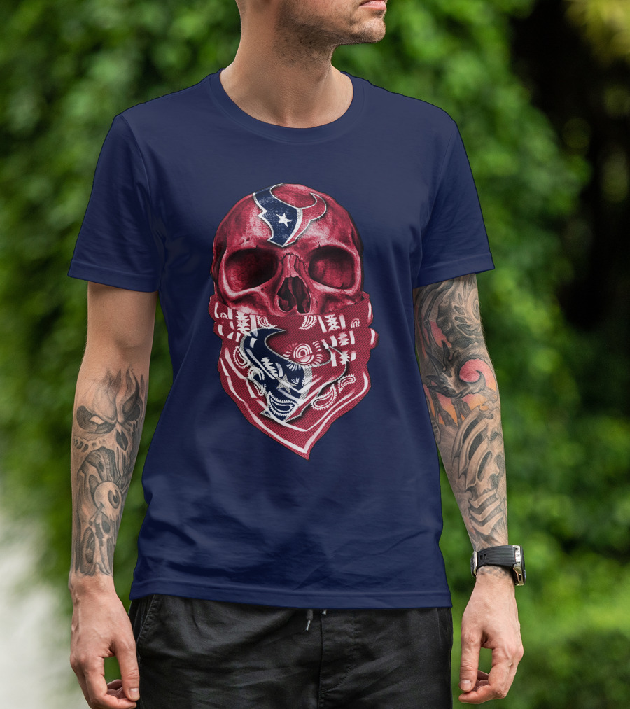 Houston Texans Skull Bandana T-Shirt