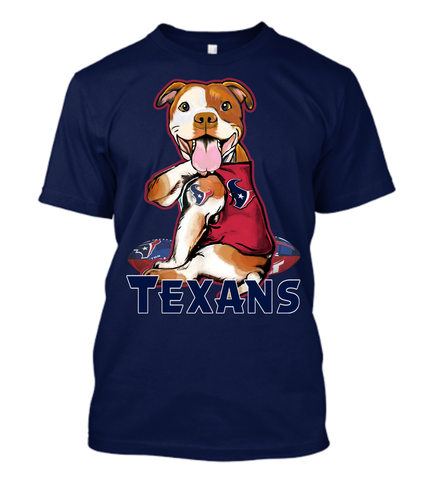 Pittbull Texans Football Icon With Houston Spirit T-Shirt