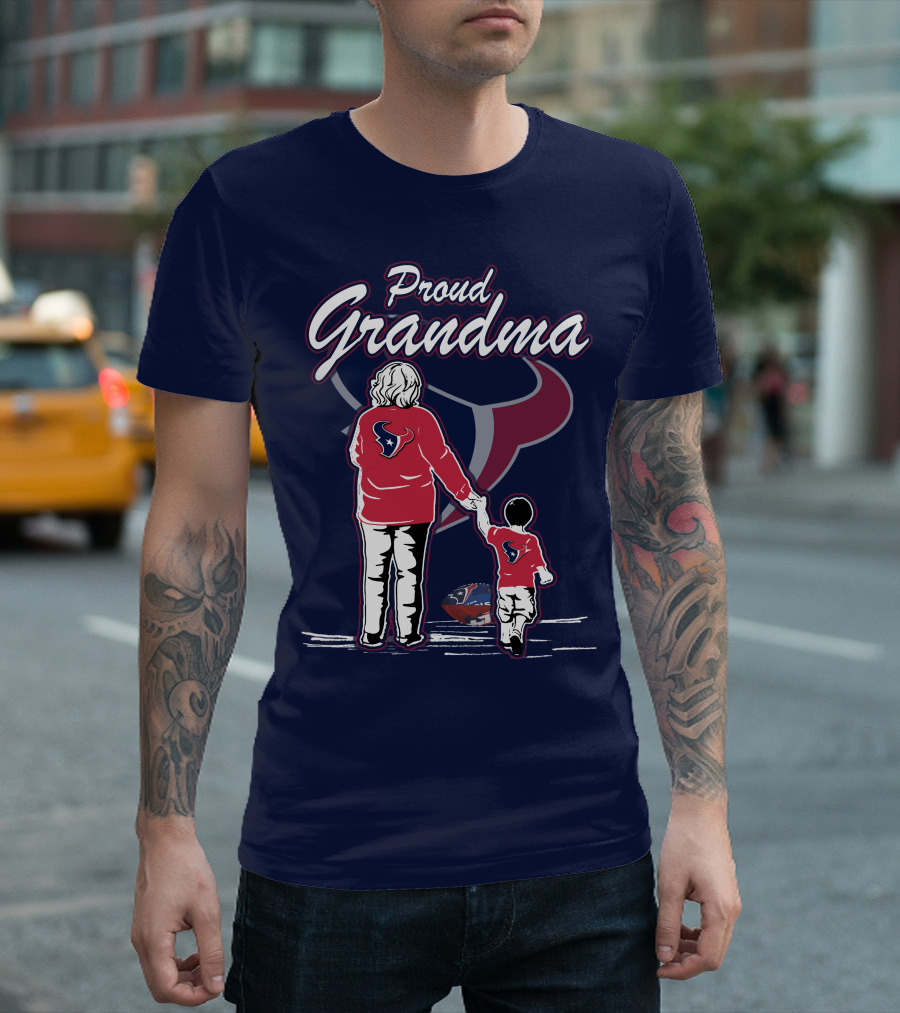 Proud Grandma Houston Texans Fan Family Football T-Shirt