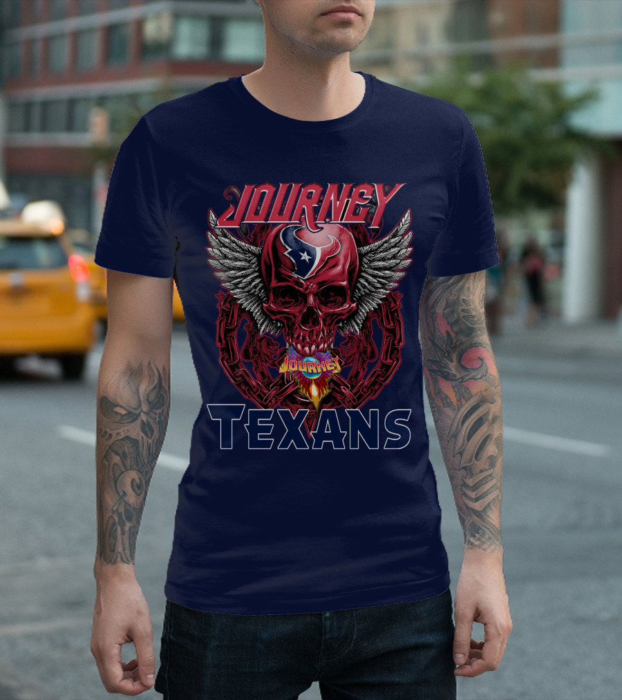 Journey Texans Skull Wings Nfl Fusion T-Shirt