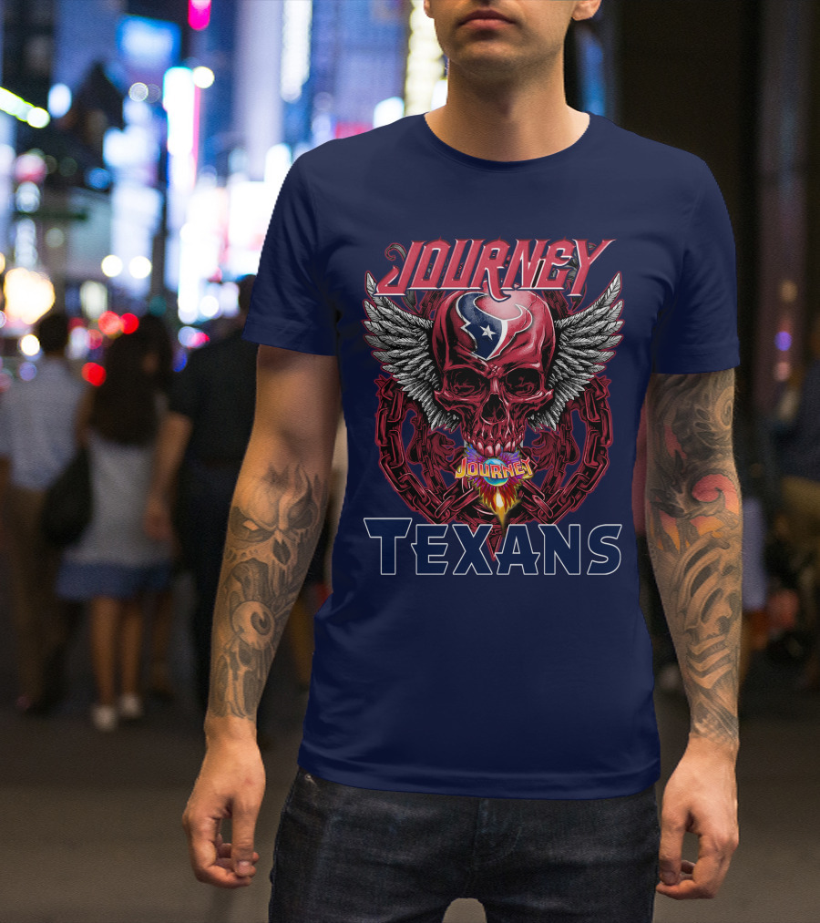 Journey Texans Skull Wings Nfl Fusion T-Shirt