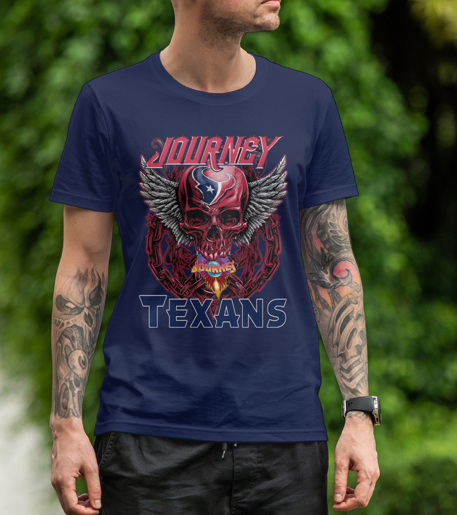Journey Texans Skull Wings Nfl Fusion T-Shirt
