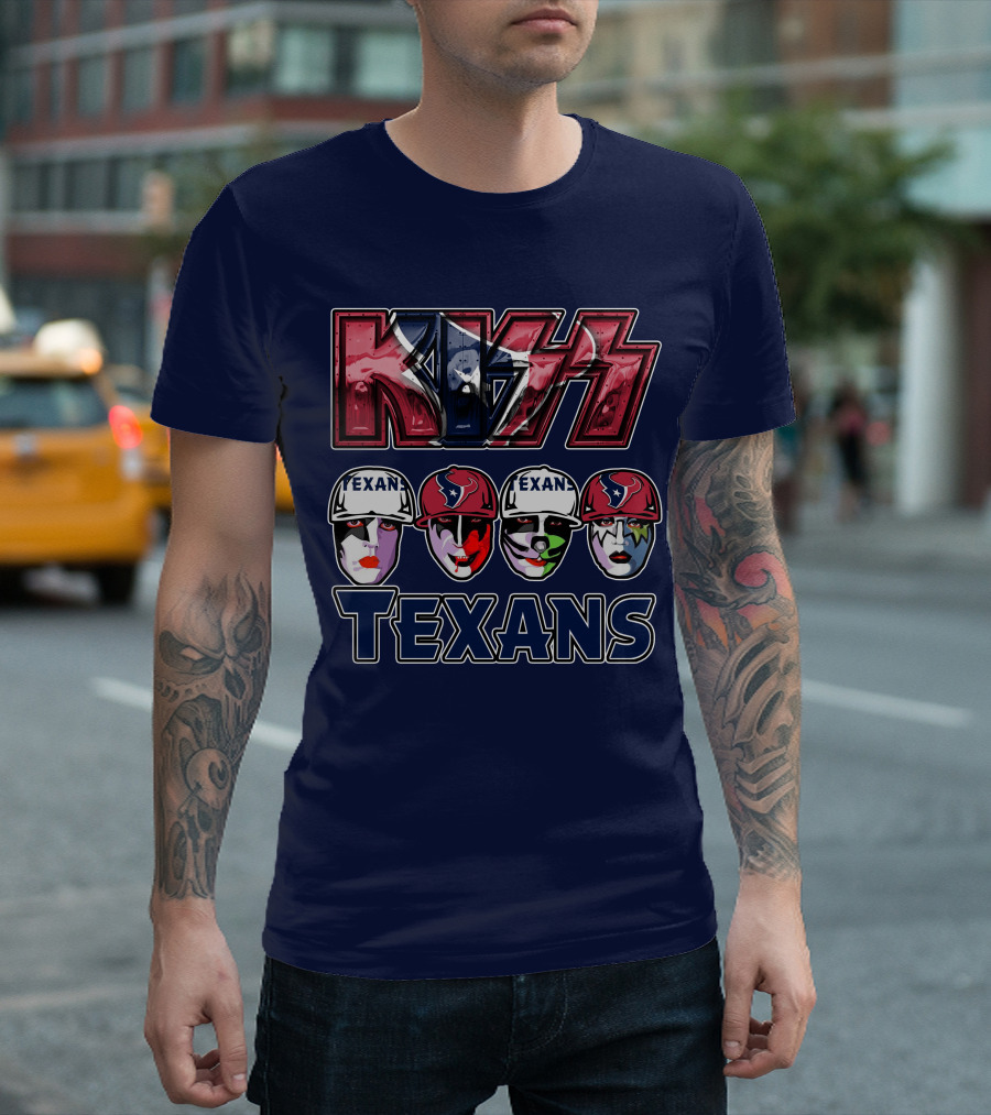 Kiss Texans Band Face Paint NFL T-Shirt