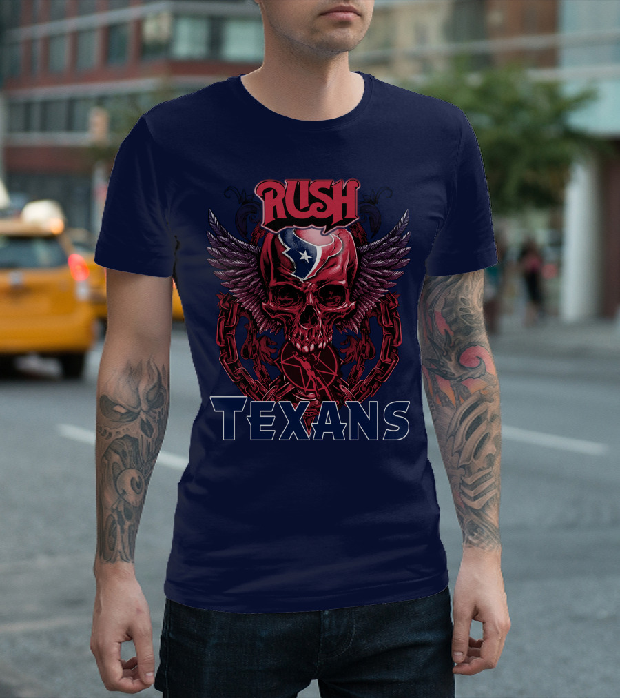 Rush Texans Skull Wings Iconic T-Shirt