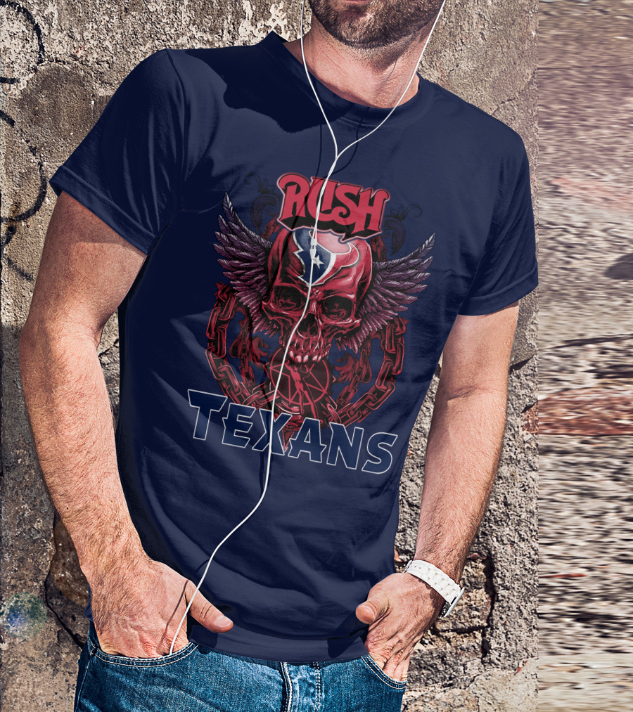 Rush Texans Skull Wings Iconic T-Shirt