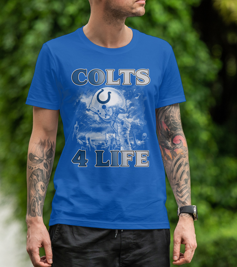 Colts 4 Life Indianapolis Colts Helmet And Fans Celebration T-Shirt
