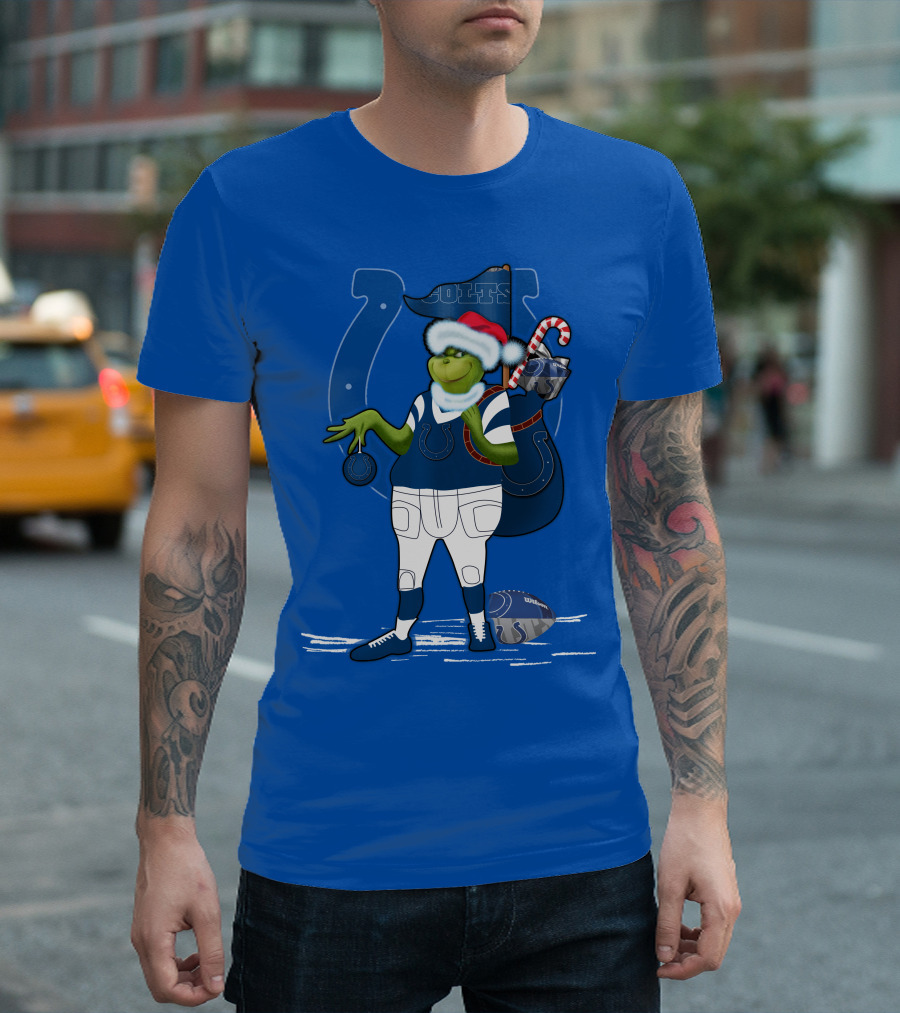 Grinchxmas Indianapolis Colts Holiday Football Cheer T-Shirt