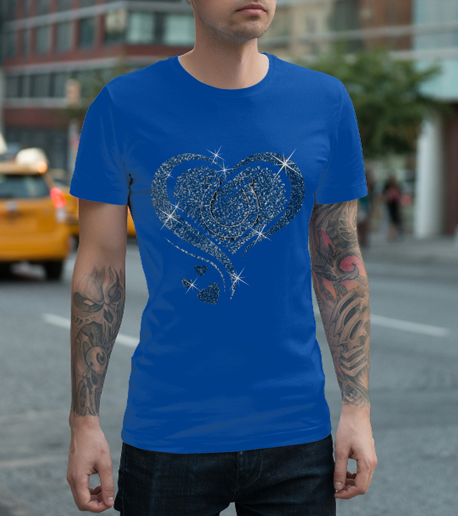 Heart Diamond Glitter Indianapolis Colts Sparkle T-Shirt