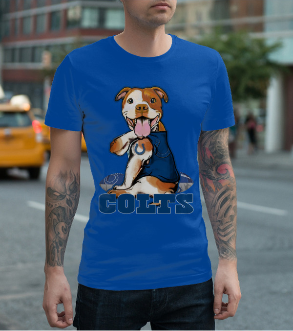 Colts Pittbull Indianapolis Colts Football Fan Dog T-Shirt
